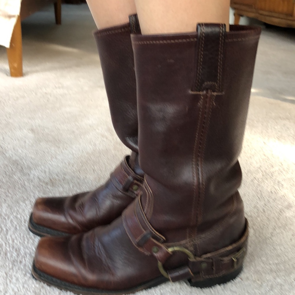 Frye 77250 harness brown leather boots women’s size 7.5